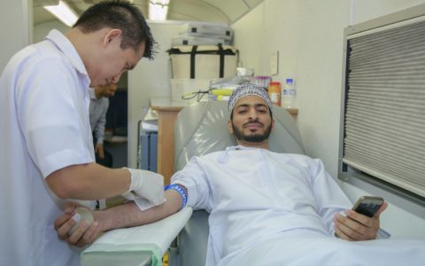 Blood donation campaign in Azhar specialized polyclinics