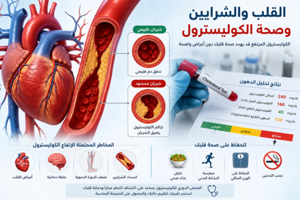 ارتفاع الكوليسترول قد يحدث دون أعراض واضحة